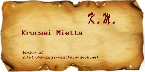 Krucsai Mietta névjegykártya
